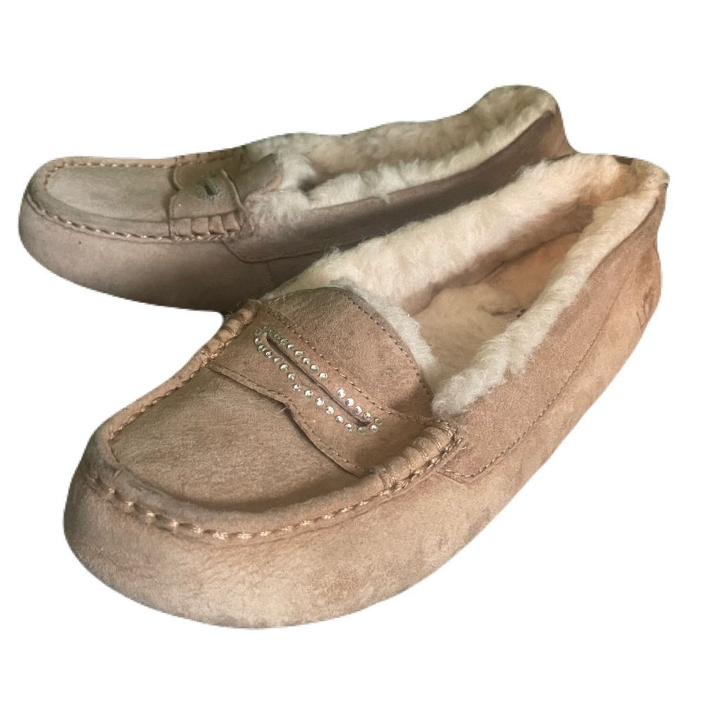 UGG Australia VIOLETTE SPARKLE BLING SUEDE Chestnut Moccasin Size 8 Boho